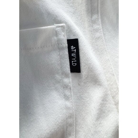 ATWYLD Women's Sz L Mechanic Style Off White  Utility Pockets Overalls Jumpsuit - Picture 10 of 11